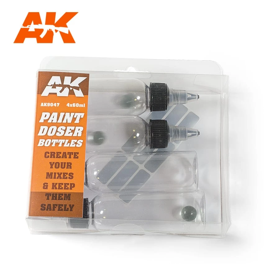 AK Interactive AK - Interactive AK9047 Paint Doser Spare Bottles 4x 60ml 1 AK Interactive AK - Interactive AK9047 Paint Doser Spare Bottles 4x 60ml