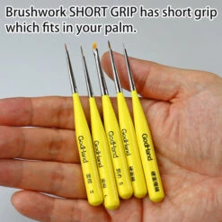 GodHand GodHand - Brushwork ShortGrip Point Brush L -Panda Hobby Shop GodHand BrushworkShortGripPointBrushL5