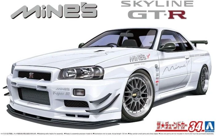 Aoshima Nissan Mine's BNR34 Skyline GT-R '02 1/24 1 Aoshima Nissan Mine's BNR34 Skyline GT-R '02 1/24
