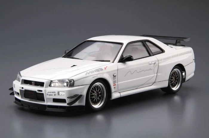 Aoshima Nissan Mine's BNR34 Skyline GT-R '02 1/24 2 Aoshima Nissan Mine's BNR34 Skyline GT-R '02 1/24 - Image 2
