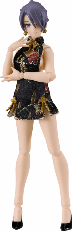 Good Smile Company Figma - 596c Female Body (Mika) With Mini Skirt Chinese Dress Outfit (Black) - Figma Styles