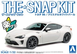 Aoshima The Snap Kit - Toyota 86 (Crystal White Pearl) 1/32